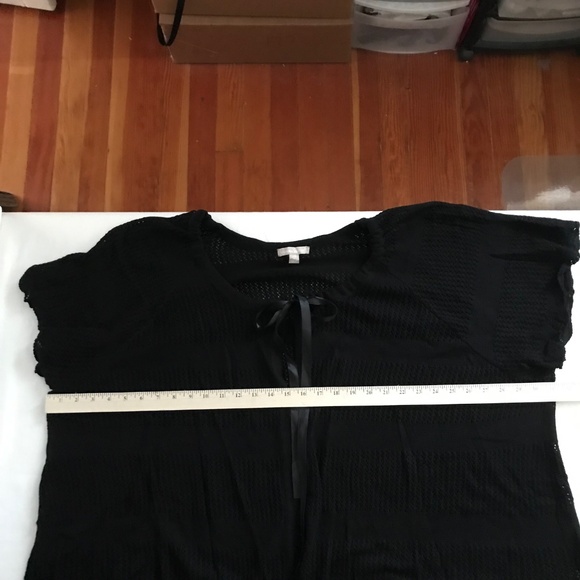 WOMAN WITHIN 100% Cotton Knit Cardigan Tie Neck Black Top Women’s Plus Size 4X - Picture 10 of 16